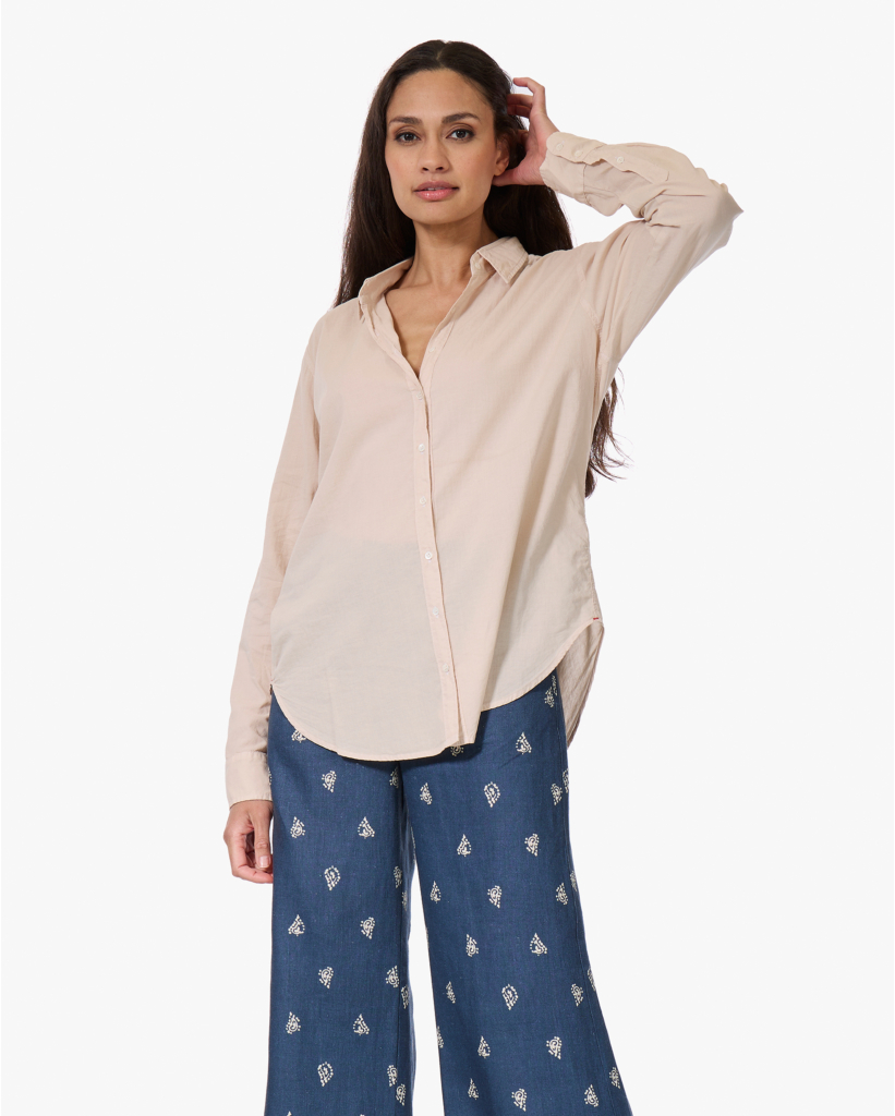 Beau Washed Poplin Blouse Parchment