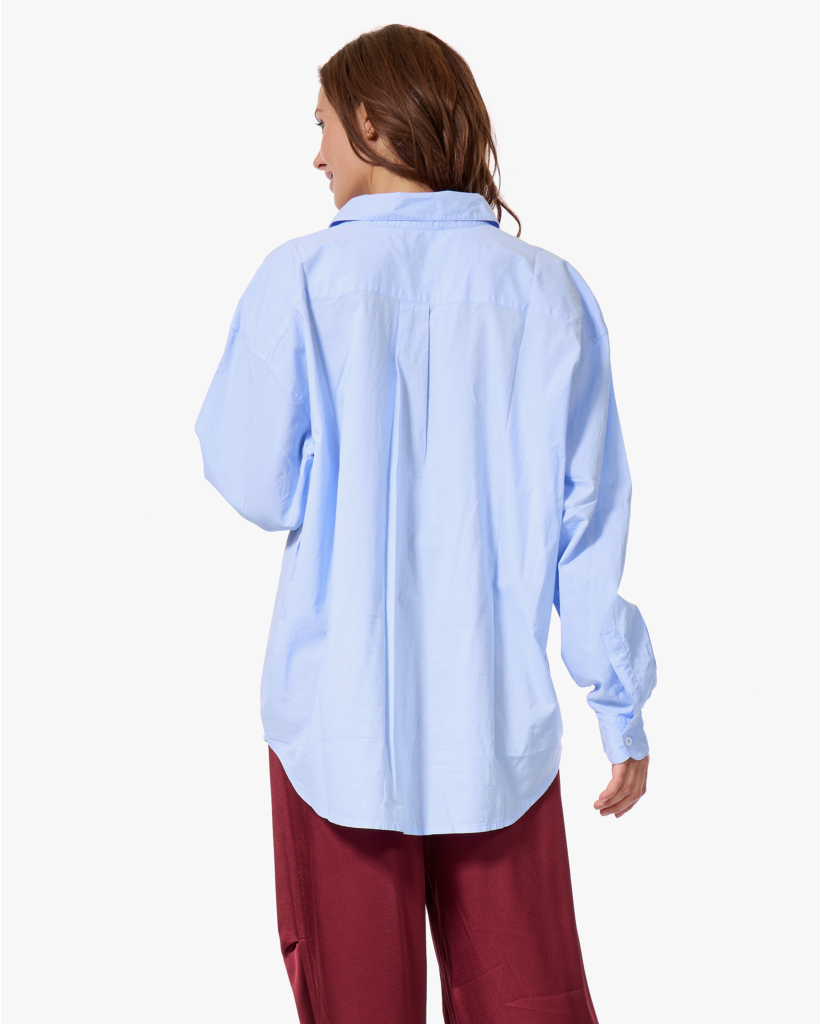 Poppy Oversized Overhemdblouse Ice Blue