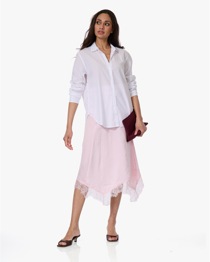 Sophie Midi Rok Met Kant Roze