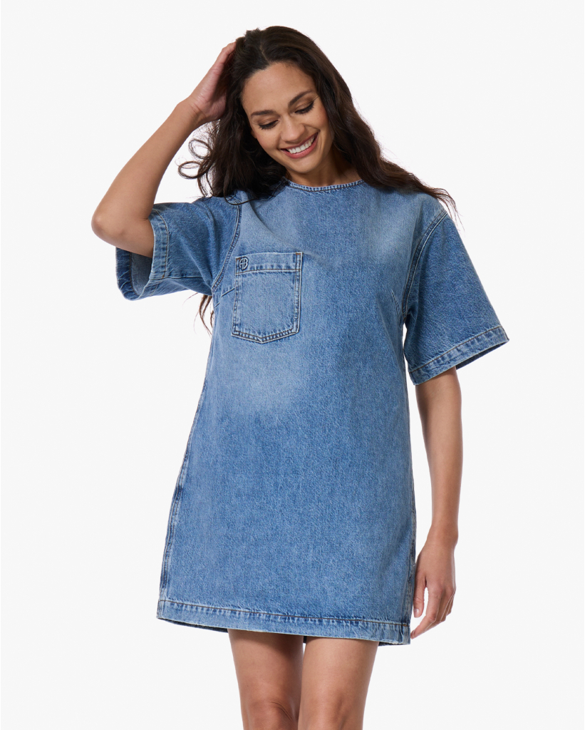 Tulah Denim Mini Jurk Tidal Blue