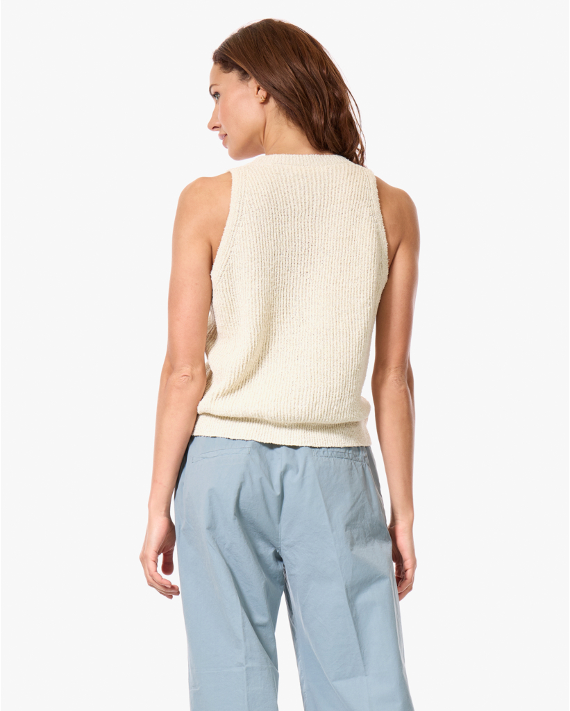 Katoen-Linnen Mouwloos Vest Off-white 