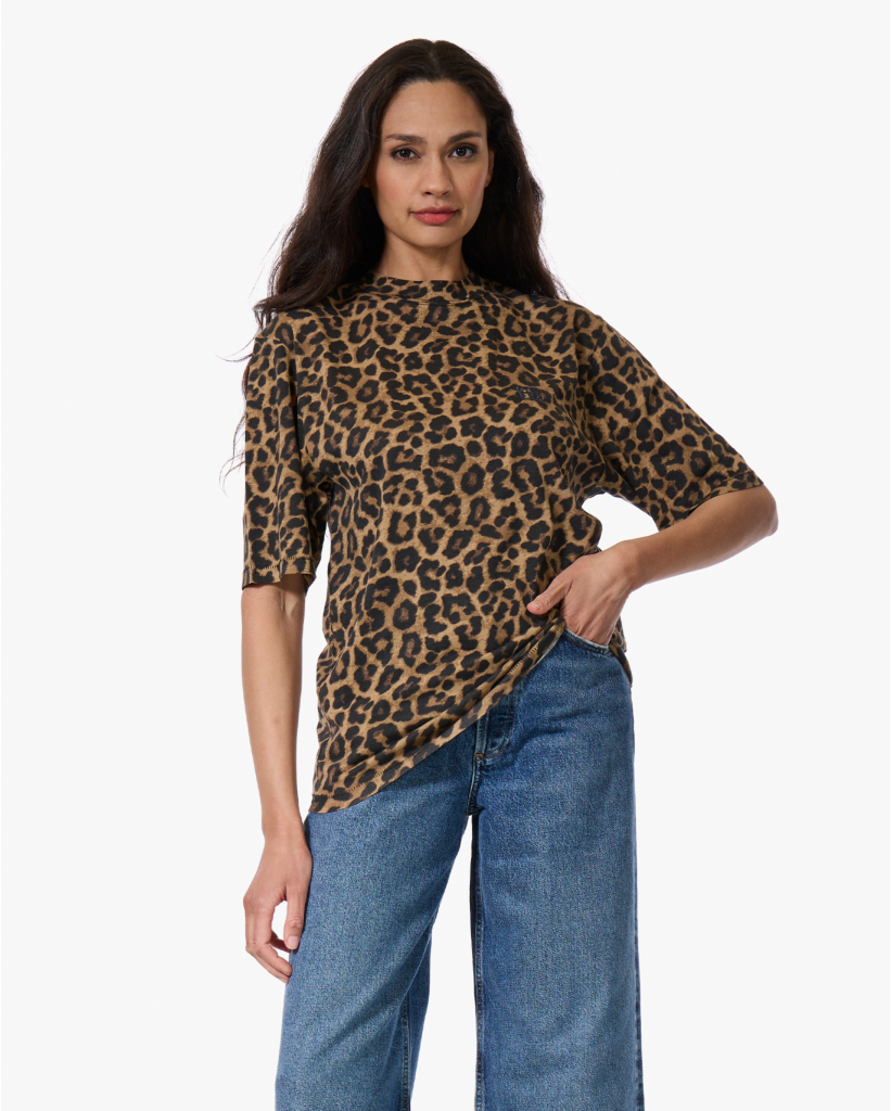 Avi Leopard T-shirt Bruin