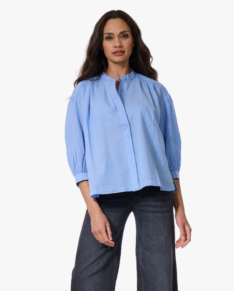 Carla Mandarin Collar Blouse Baltic