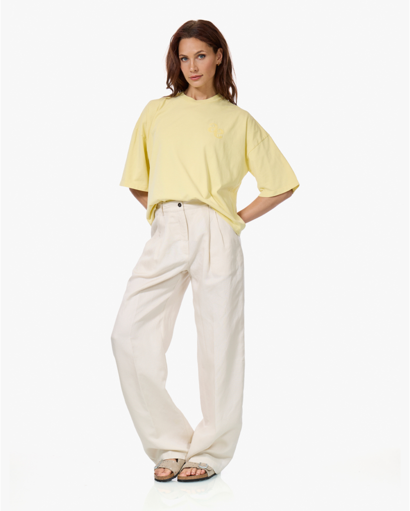 Pavanao Tencel-Linnen Pantalon Ecru
