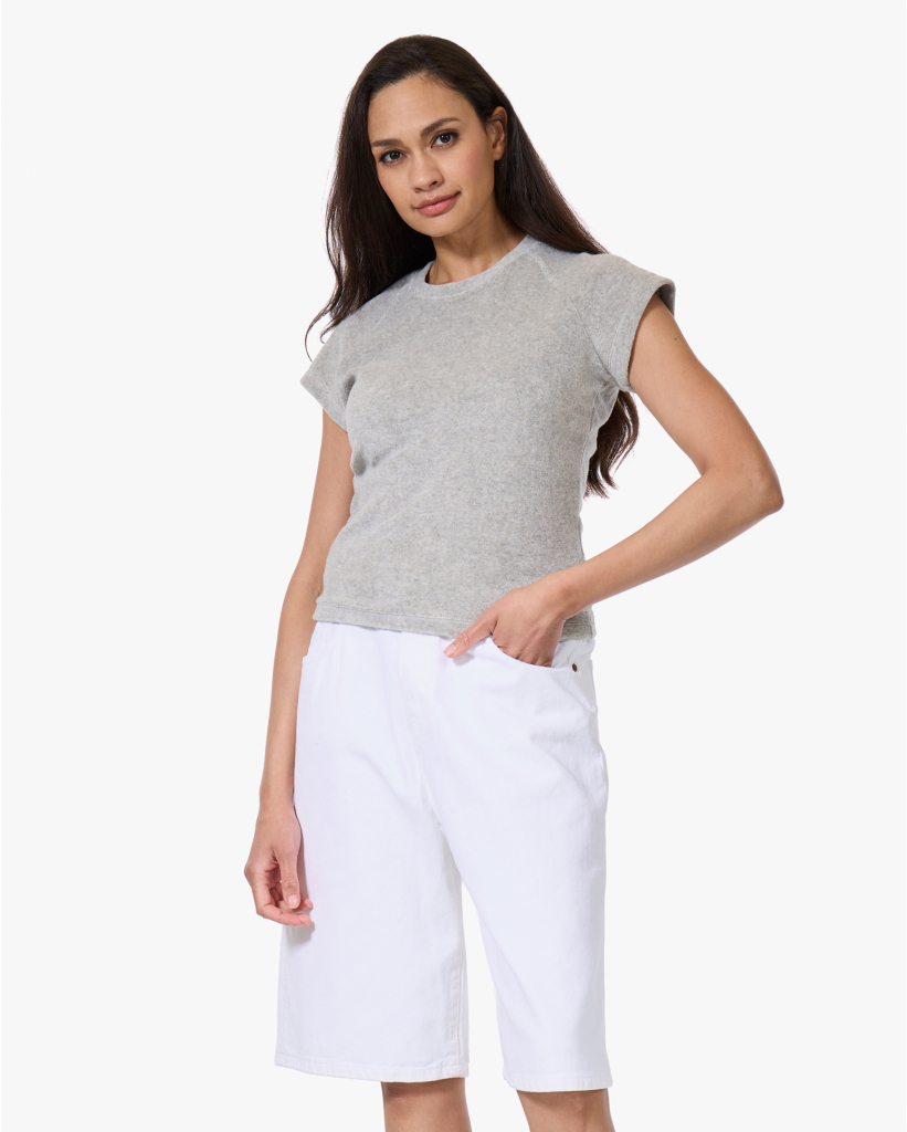 Tyra Terry Badstof T-shirt Grijs