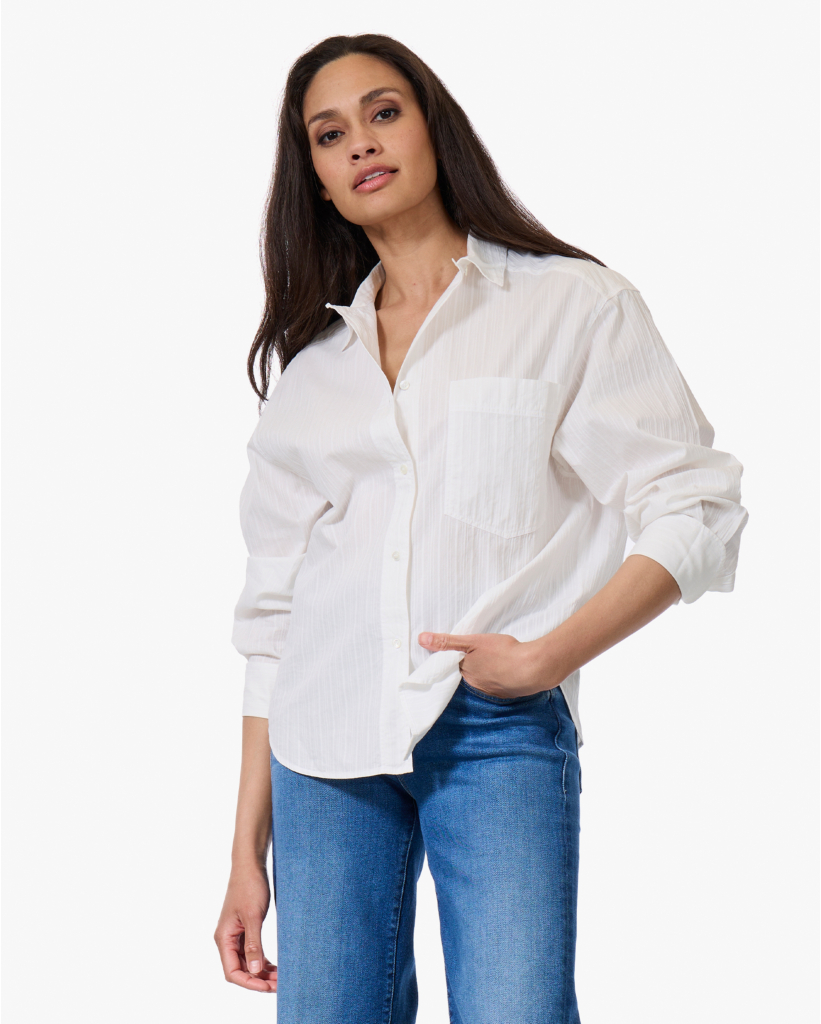 Blouse met Streepstructuur Wit