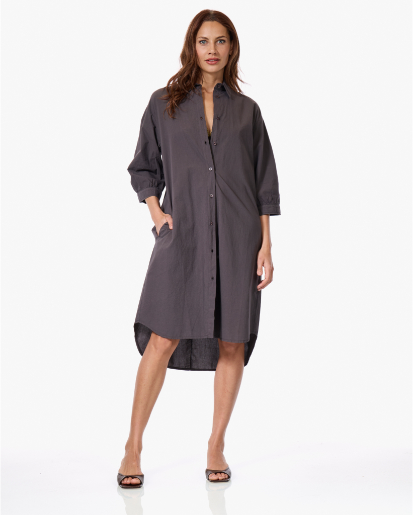 Washed Poplin Blousejurk Graphite