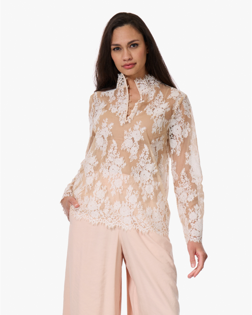 Meelah Kanten Blouse Frappe Beige