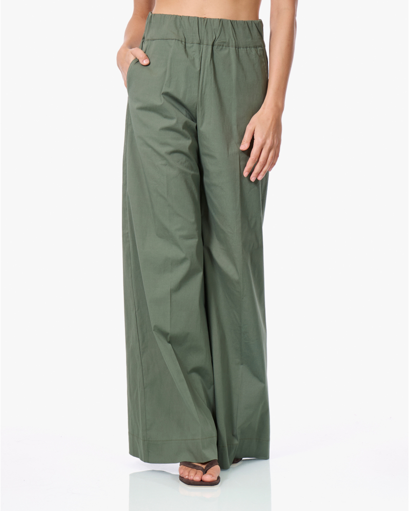 Super Woody Poplin Broek Khaki Green