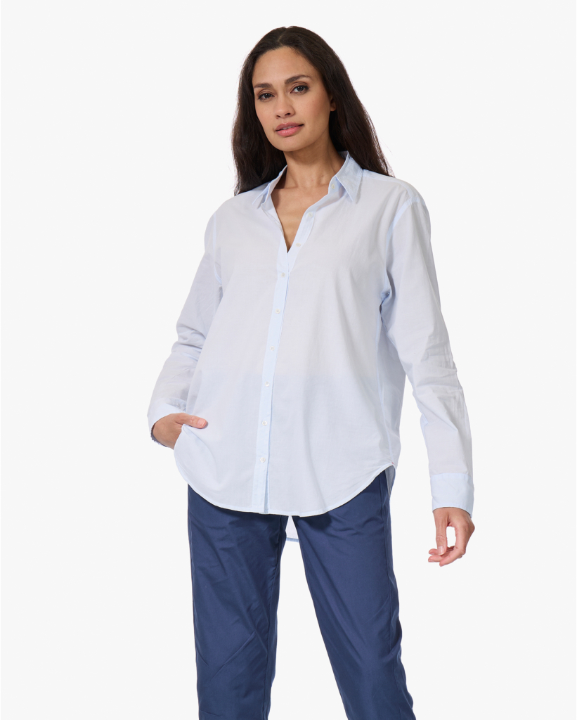 Beau Washed Poplin Blouse Skylight