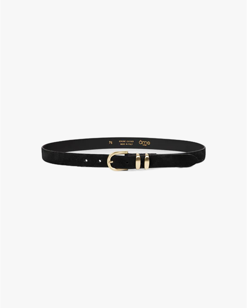 Leon Leren Riem Zwart/Goud