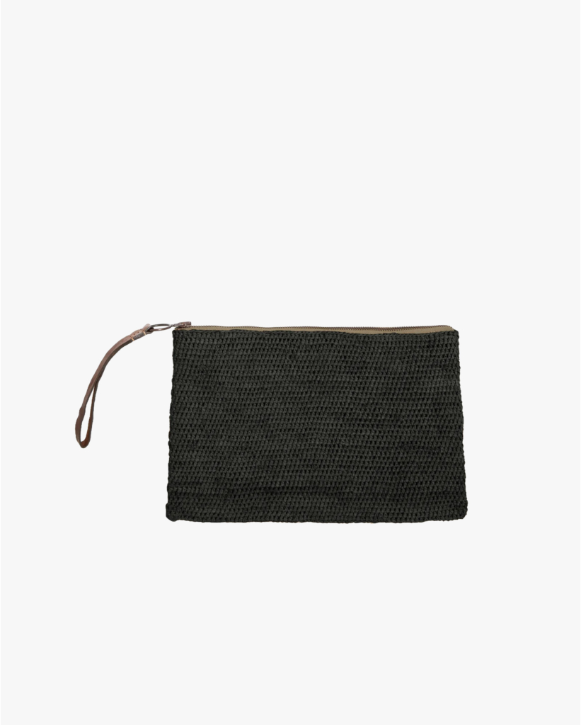 Ampy Rafia Clutch Zwart