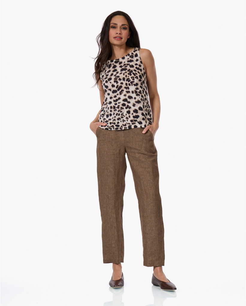 Viscose Top Met Print Sesame