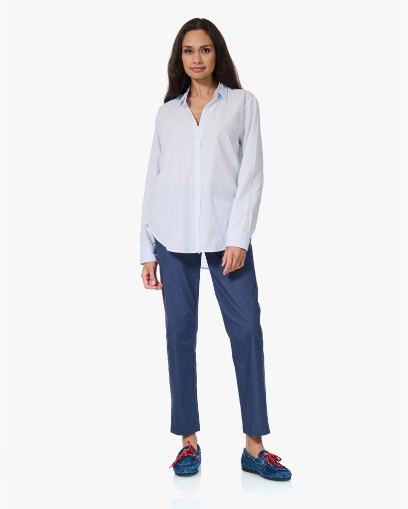 Beau Washed Poplin Blouse Skylight
