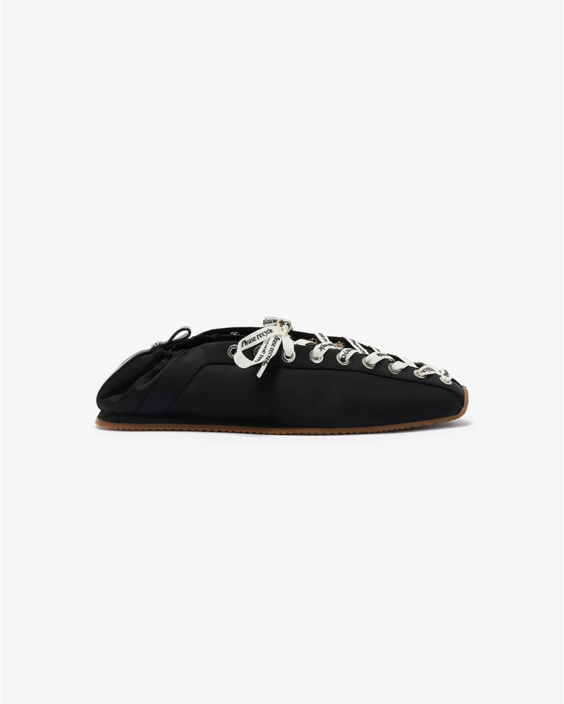 Sporty Lace-up Ballerina Zwart