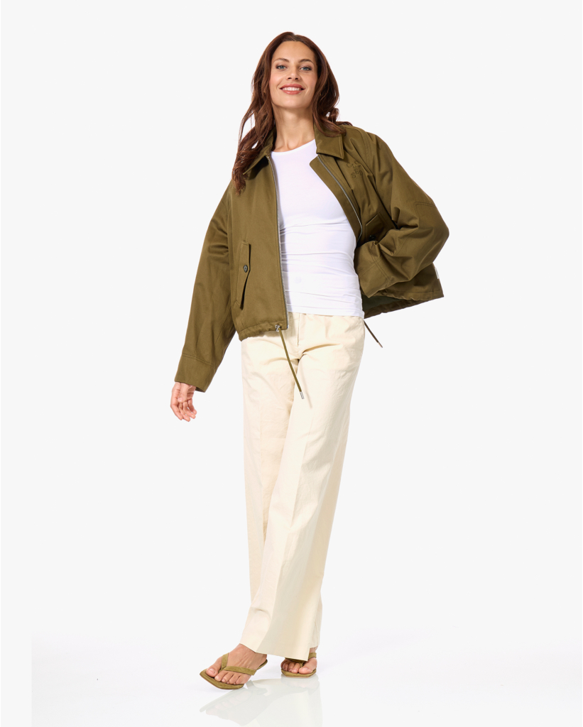 Katoenen Twill Broek Ecru