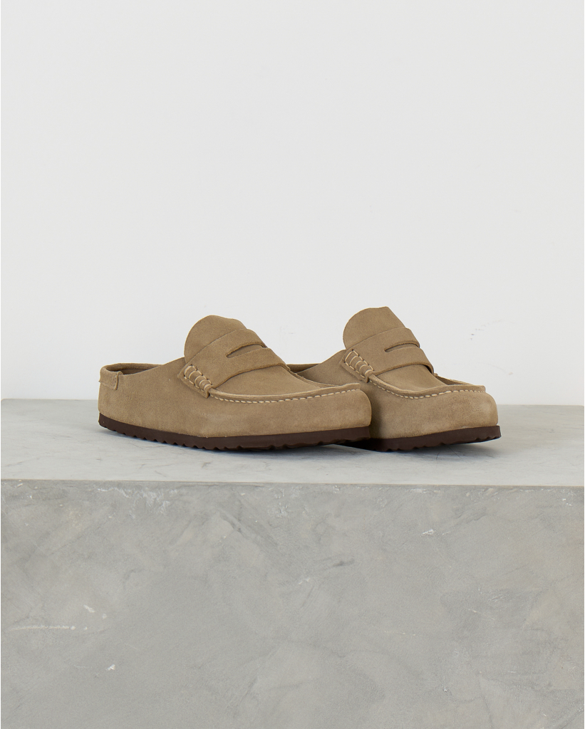 Naples Wrapped Suède Clogs Taupe