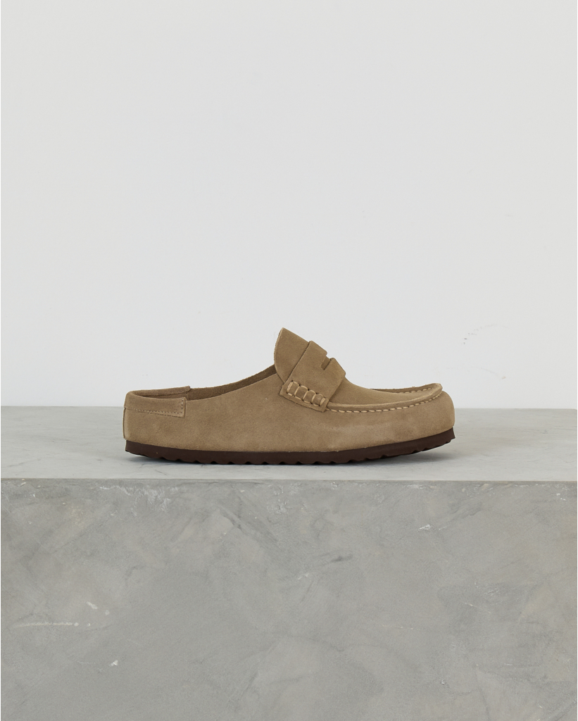 Naples Wrapped Suède Clogs Taupe