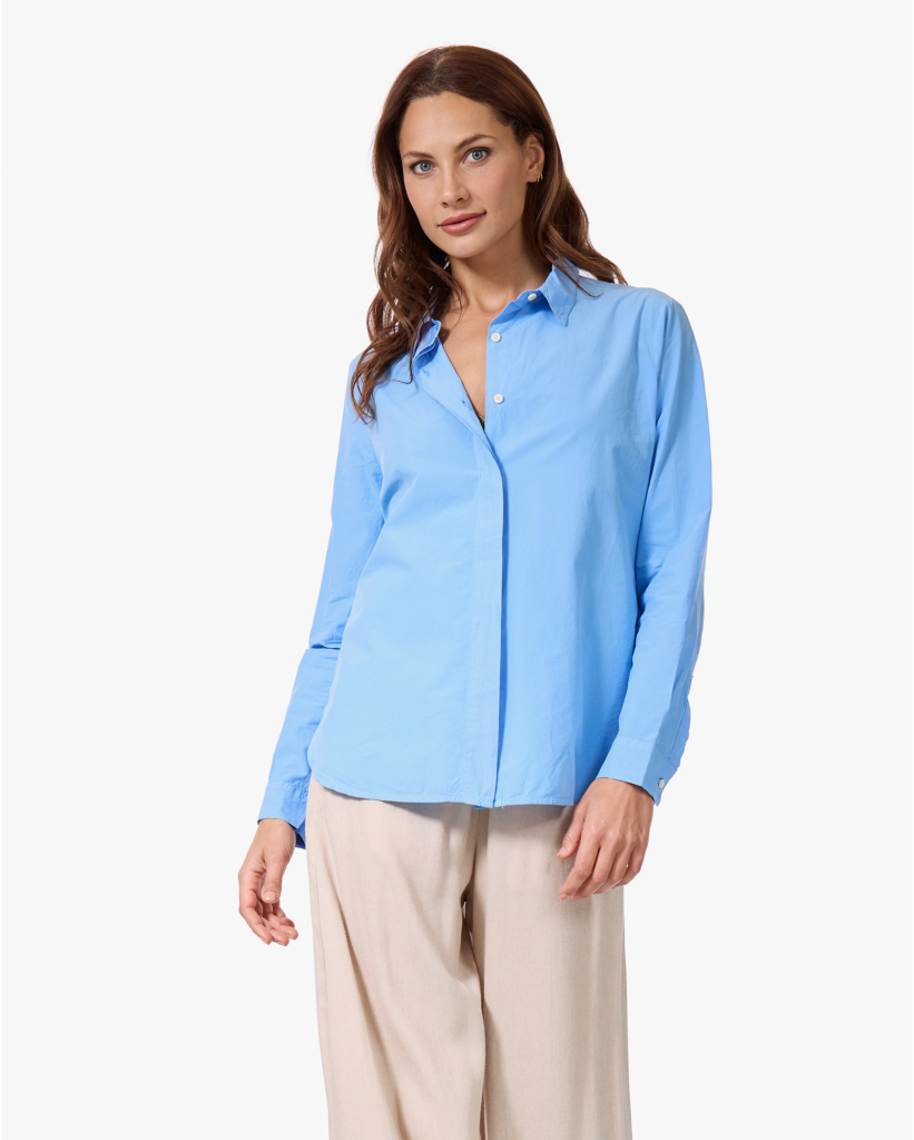 Julie Concealed Placket Blouse Bora
