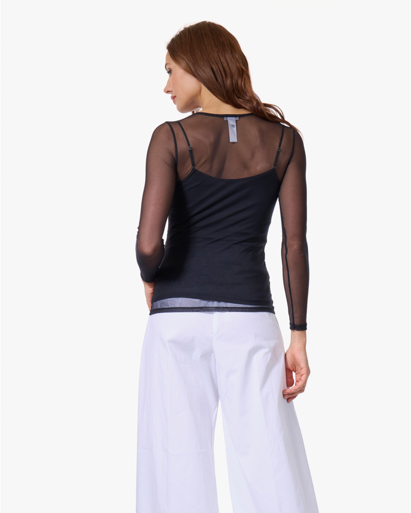 Smooth Illusion Mesh Longsleeve Zwart