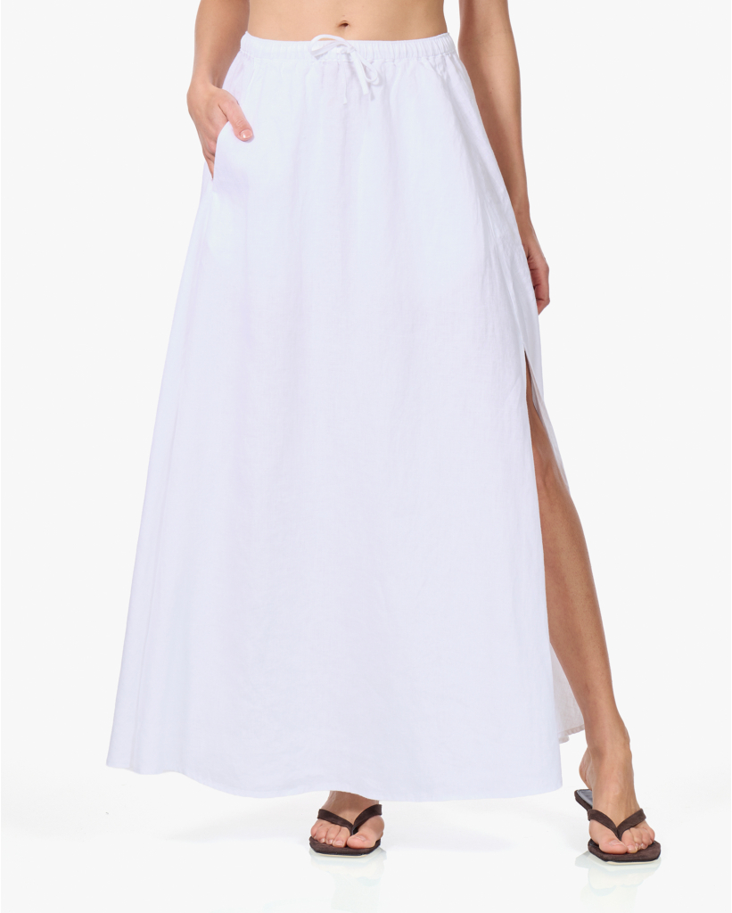 Linnen Maxi Rok Wit