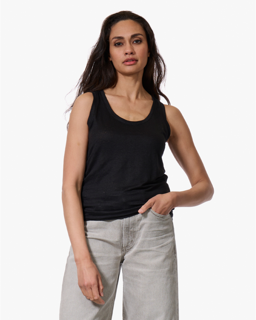 Linnen Tanktop Zwart