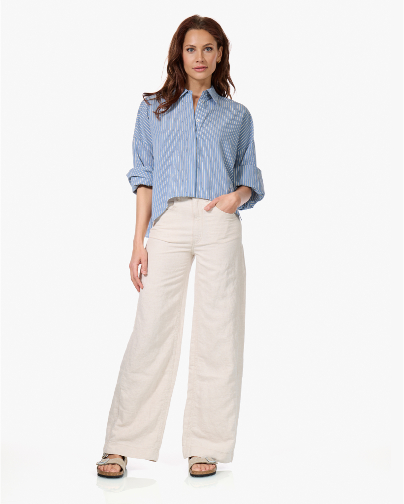 Oshio Gestreepte Blouse Blauw