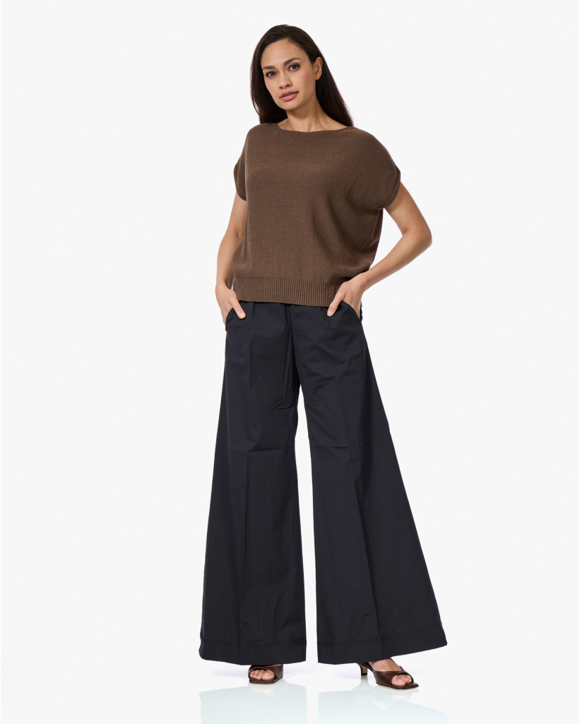 Katoenmix Korte Mouwen Trui Soft Bark