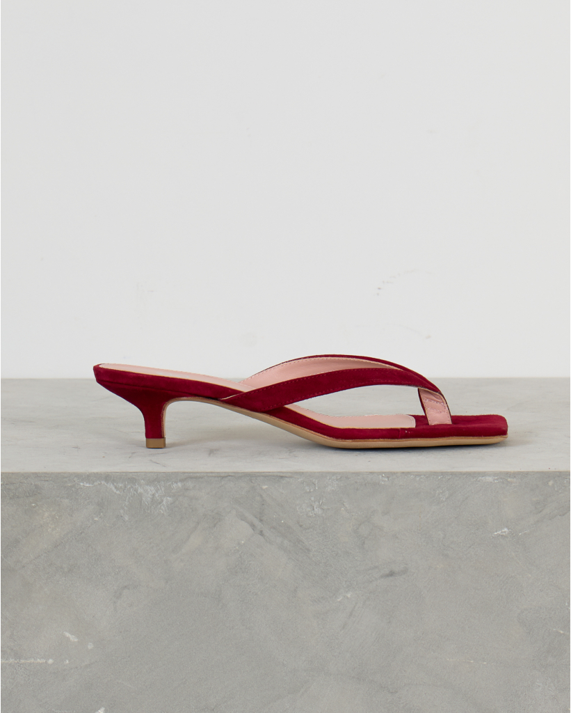 Cora Kitten Heel Sandalen Bordeaux