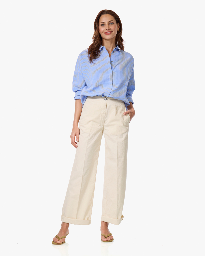 Gestreepte Oversized Blouse Blauw