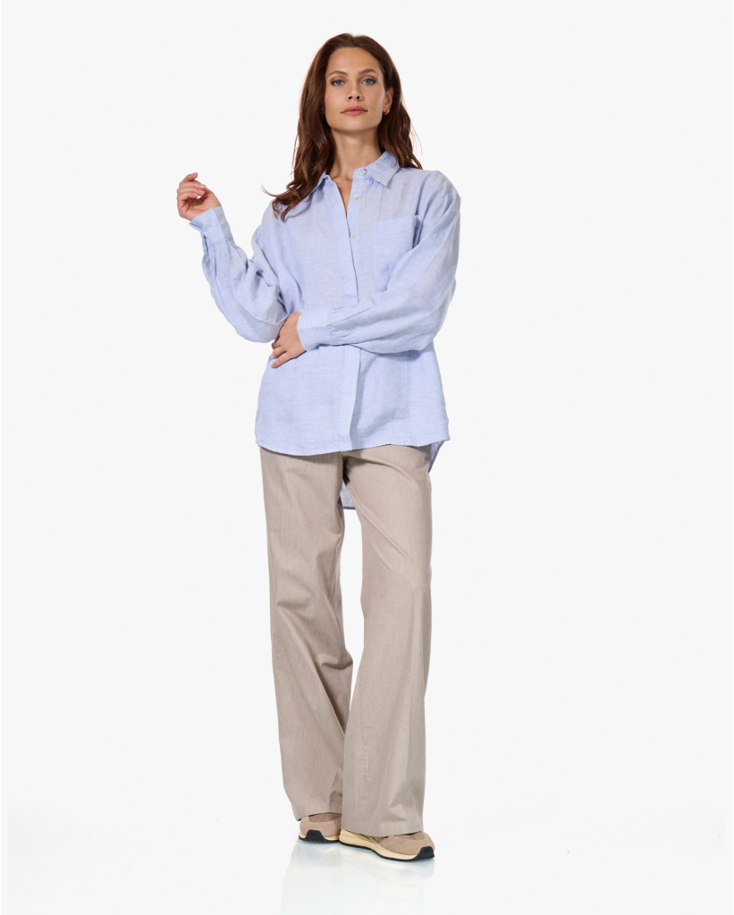 Daddy Linnen Blouse Lichtblauw