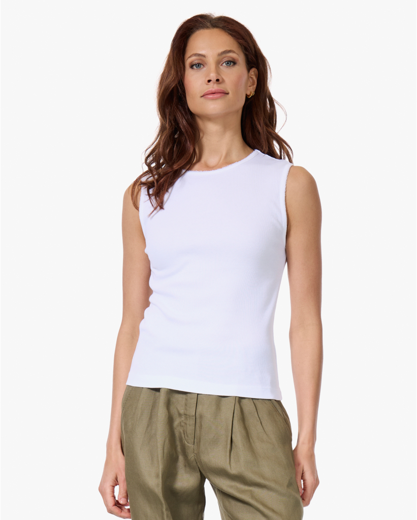 Farida Tanktop met Broderie Wit