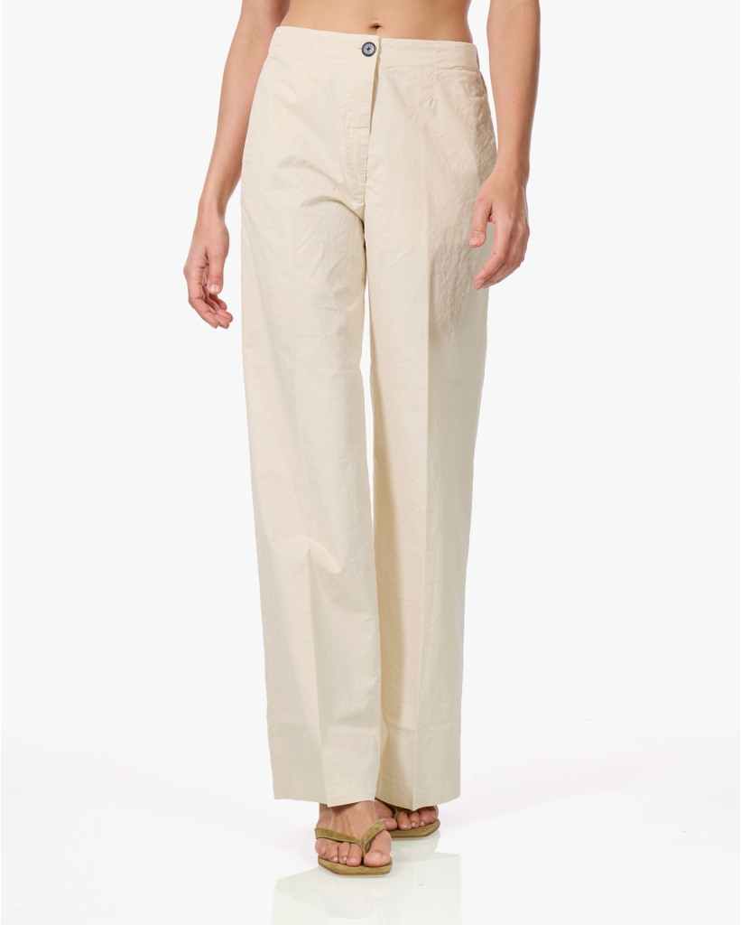Katoenen Twill Broek Ecru