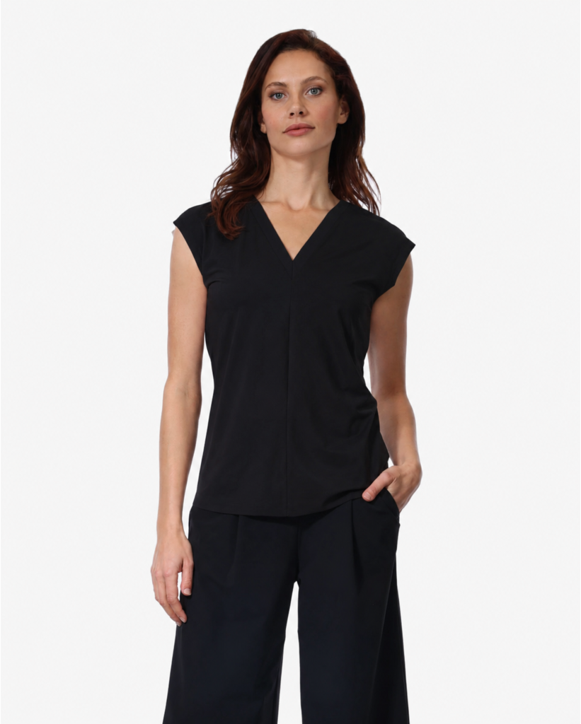 Vika Mouwloos Travel T-shirt Zwart