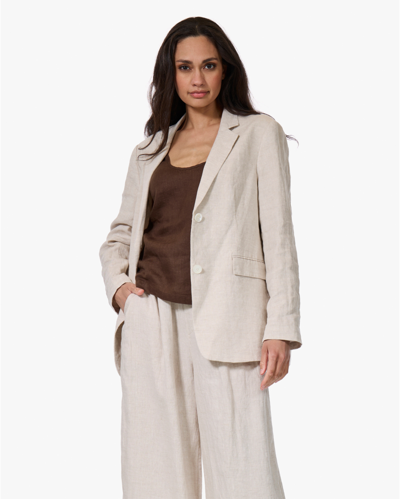 Lola Linnen Blazer Beige