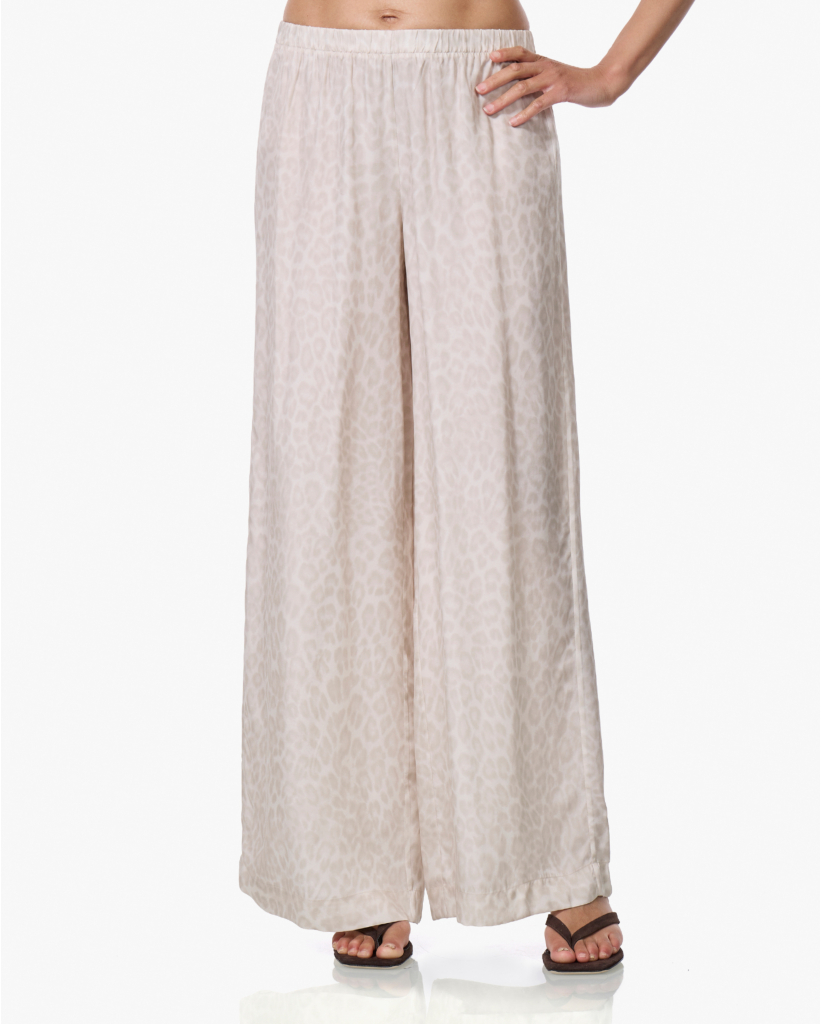 Roslyn Leopard Broek Washed White