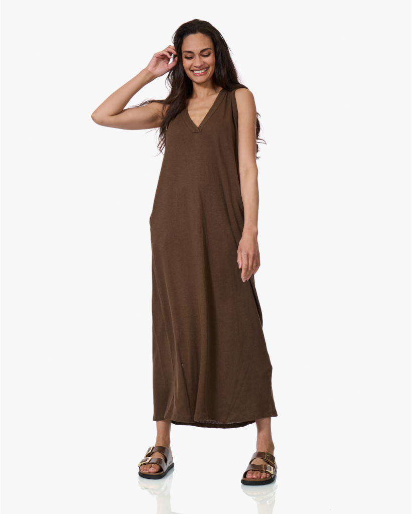 Linnenmix Jersey Maxi Jurk Tonka