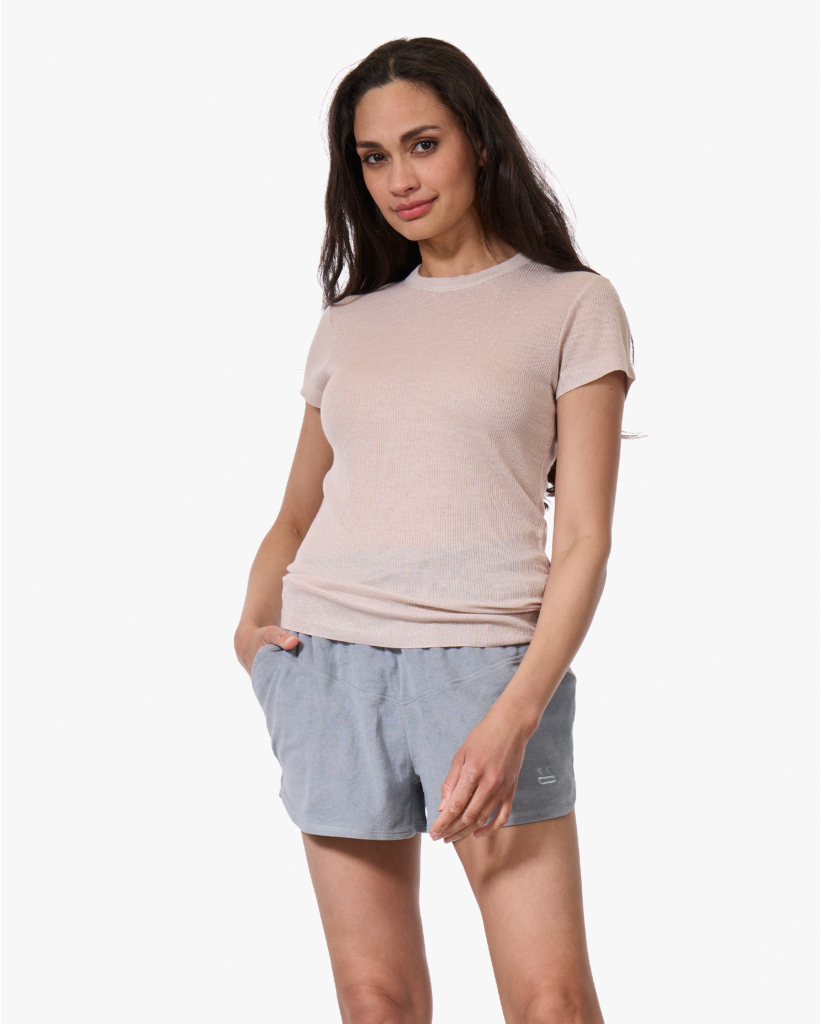 Koale Lurex Rib T-shirt Blush