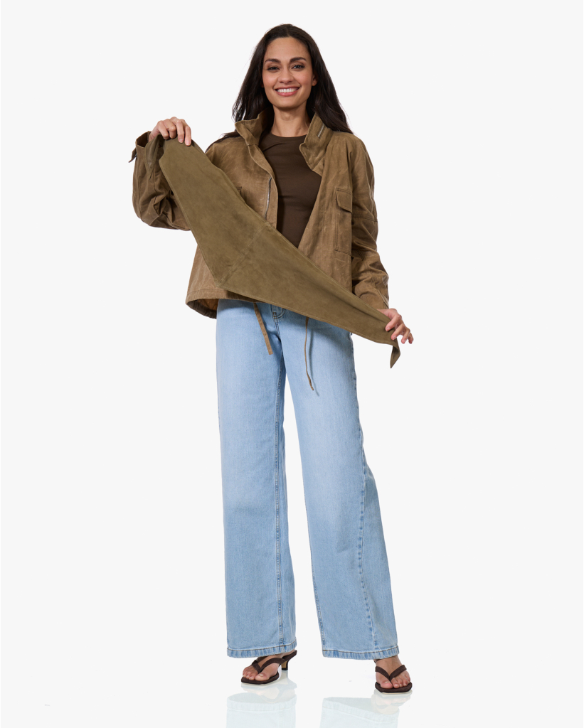 Lucy Suede Triangle Sjaal Kaki