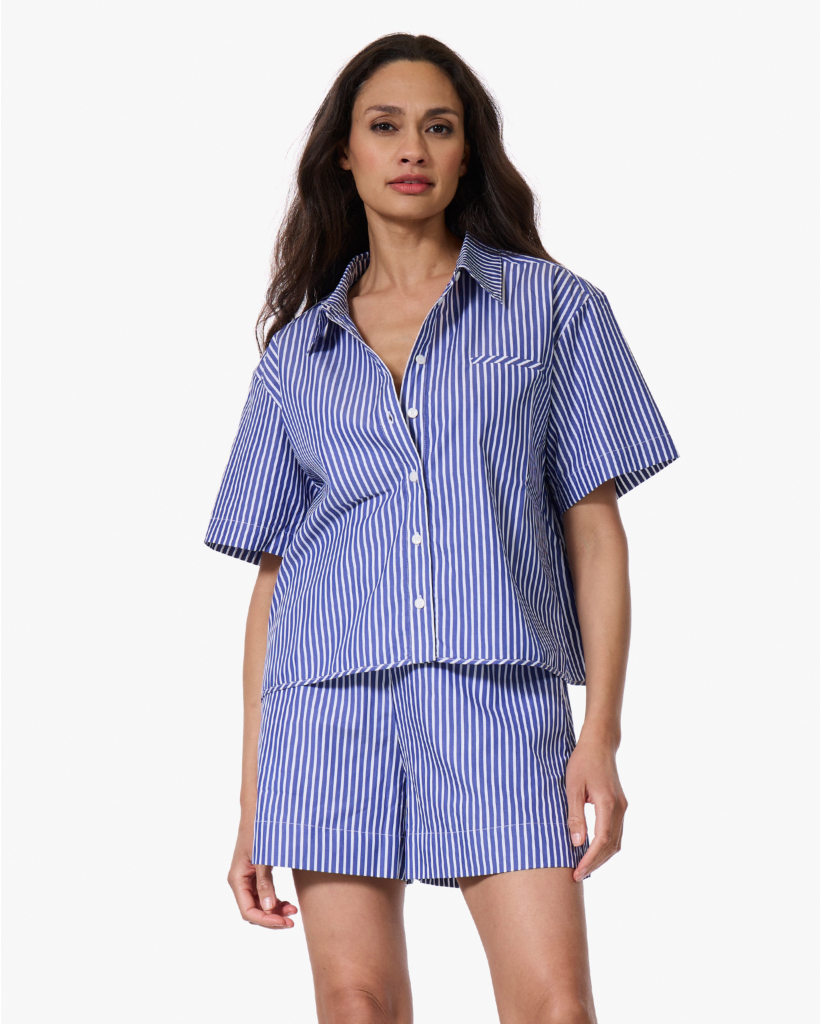 Sacha Gestreepte Blouse met Korte Mouw Soho