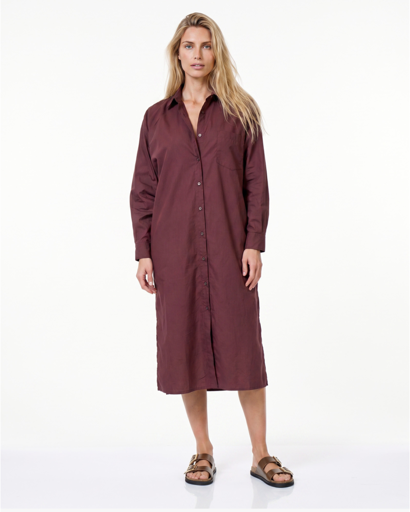 Rivata Midi Blousejurk Prune