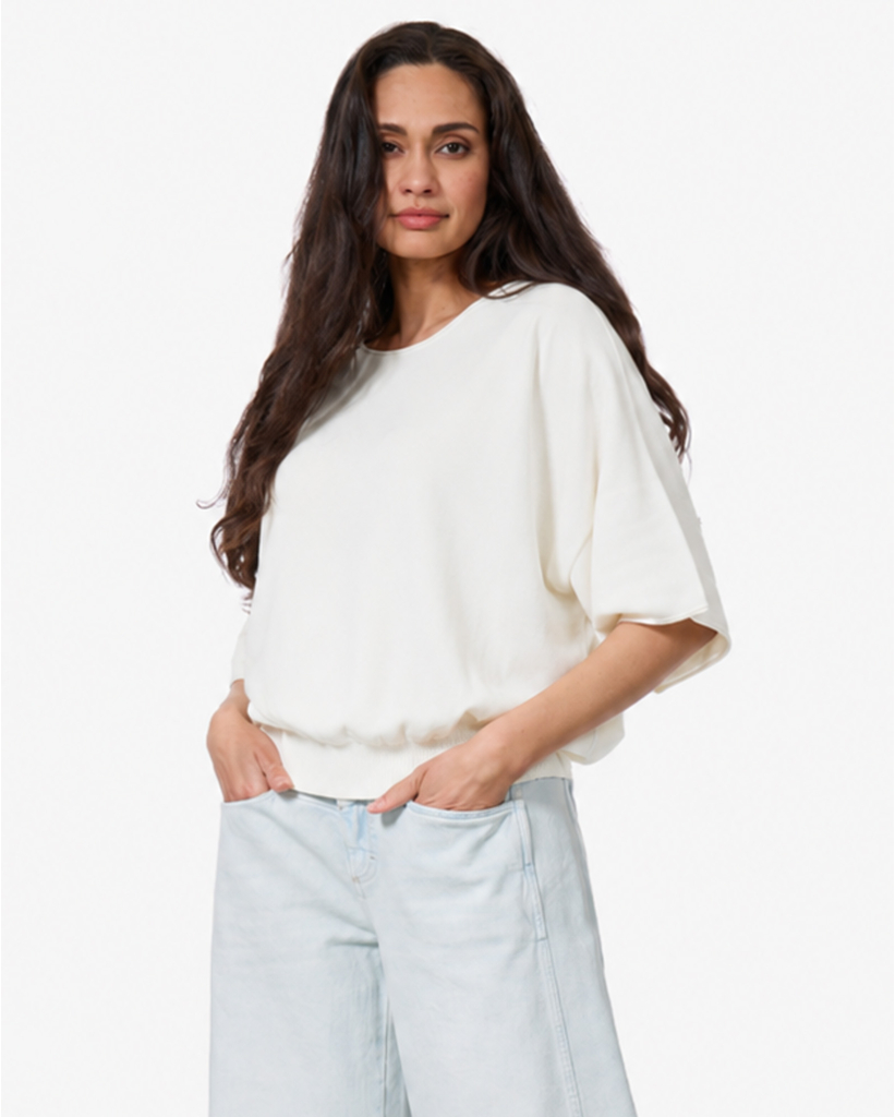 Dilary Pullover Korte Mouw Off-White