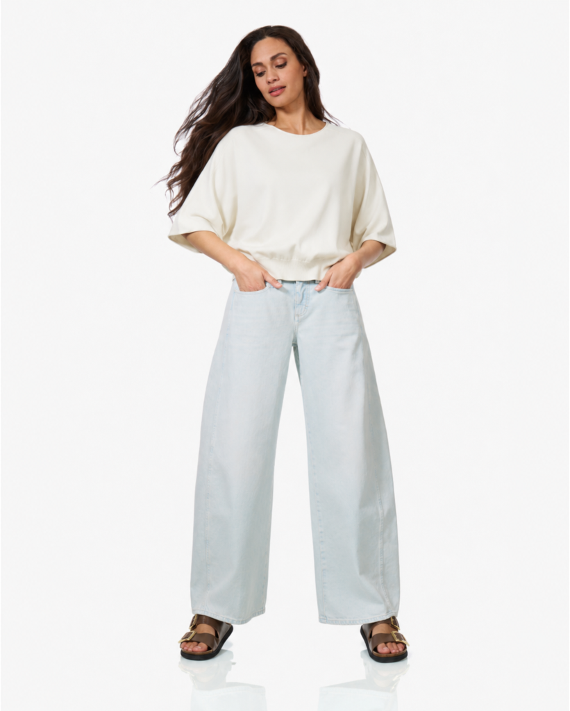 Dilary Pullover Korte Mouw Off-White