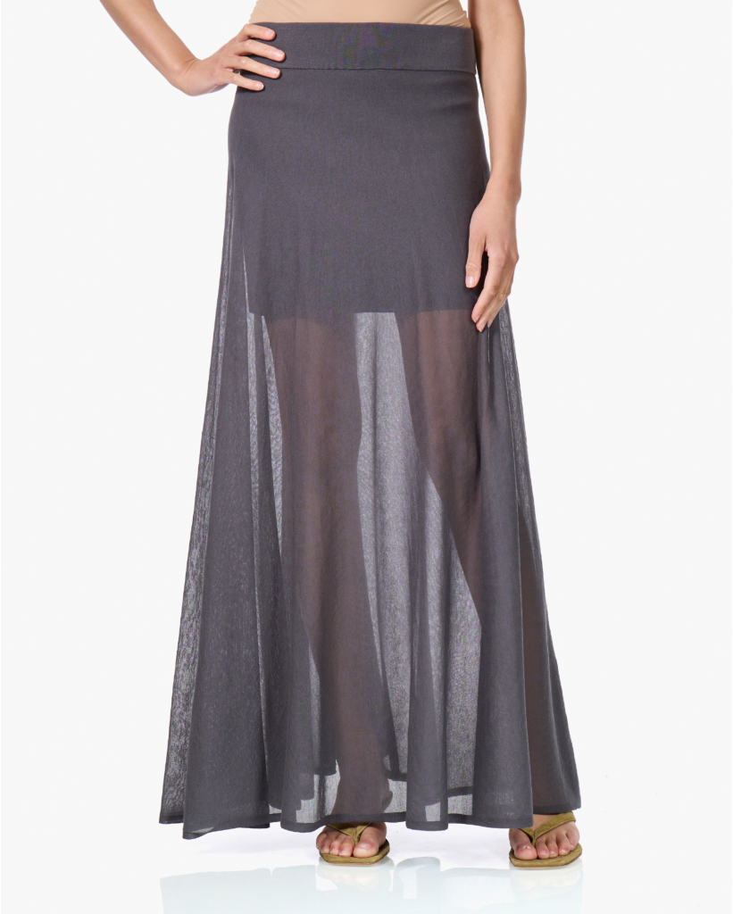 Tensya Gebreide Maxi Rok Antraciet