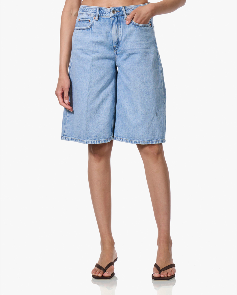 None Bermuda Denim Short Blauw