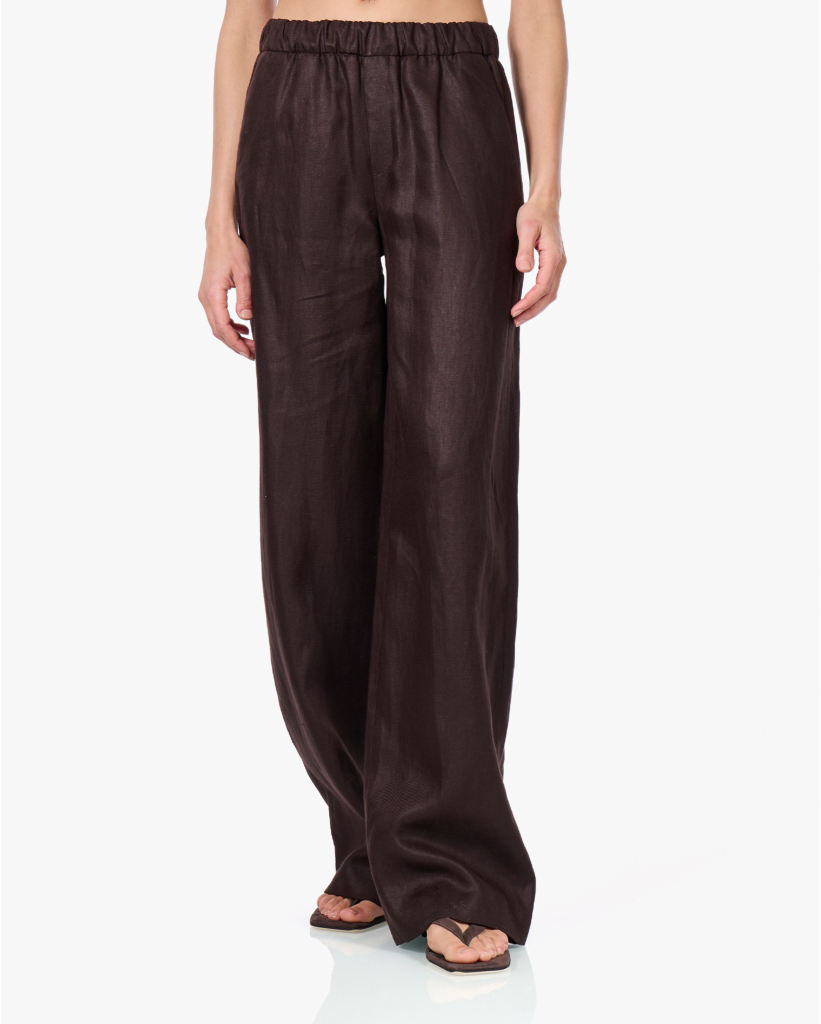Consider Linnen Barrel Pantalon Marrone