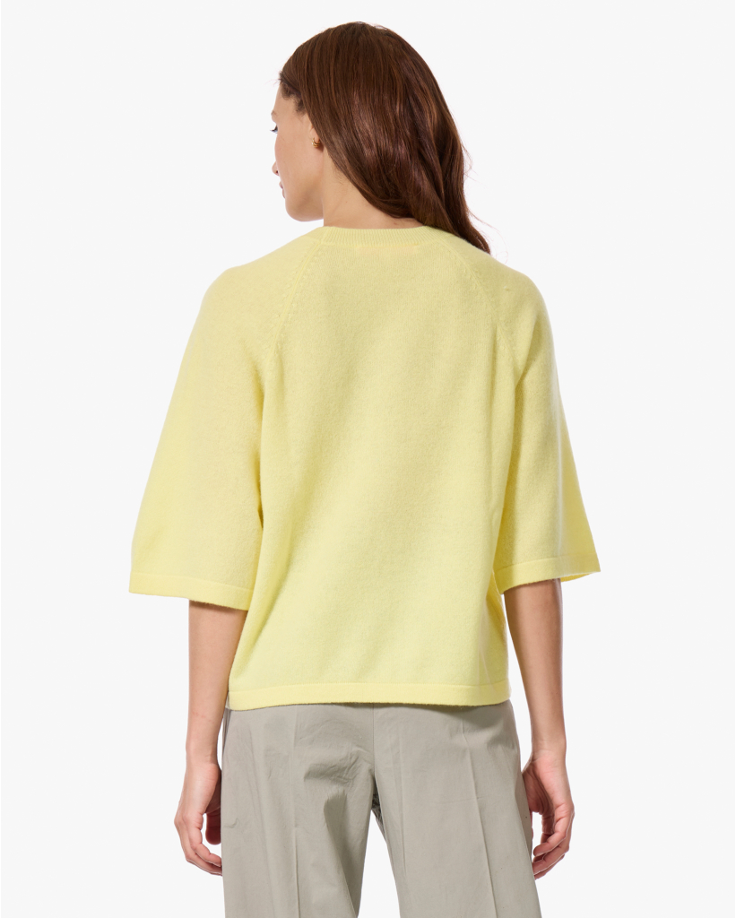 Leana Cashmere Korte Mouwen Trui Lemon Fizz