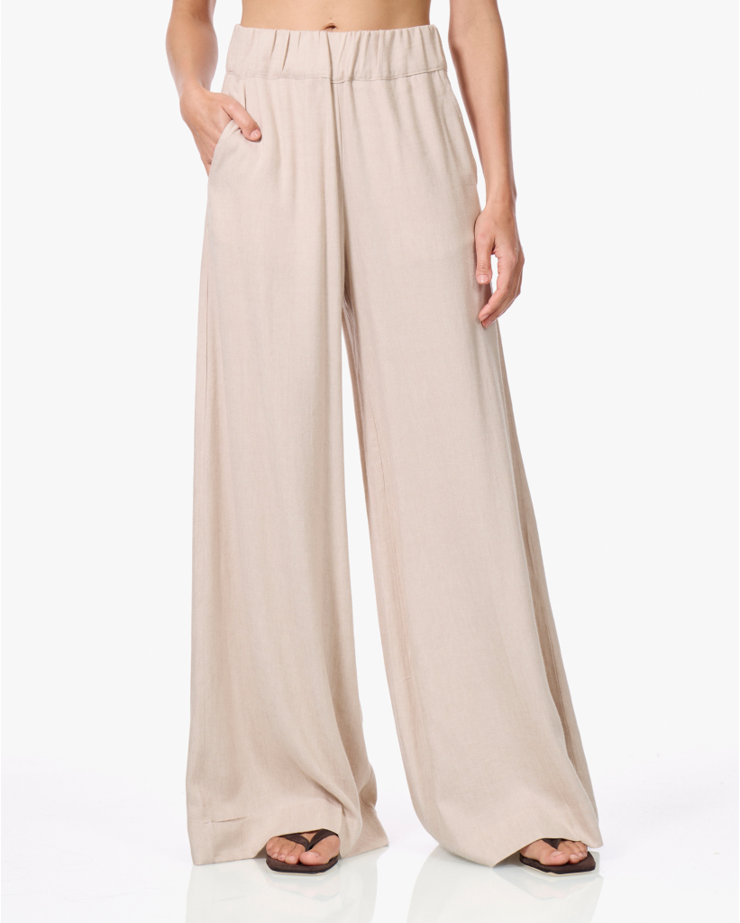 Super Woody Viscose-Linnen Pantalon Sand