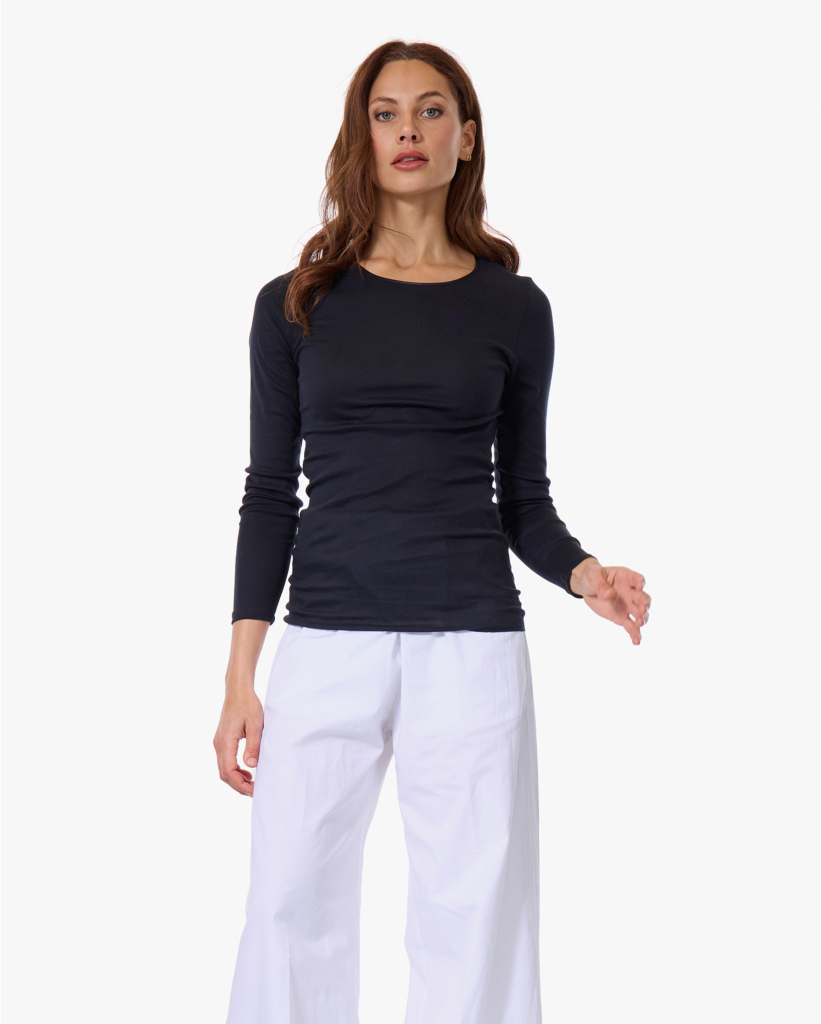 Cotton Seamless Longsleeve Zwart