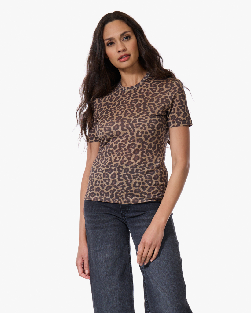 Sylvie Leopard T-shirt Bruin